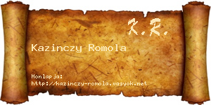 Kazinczy Romola névjegykártya